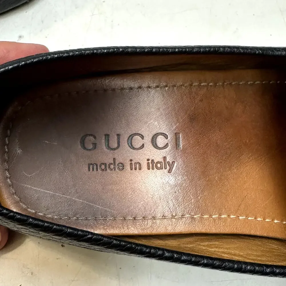 GUC Gucci Horsebit Driver Loafers Ayrton Quentin Green Red Made in Italy US 7.5